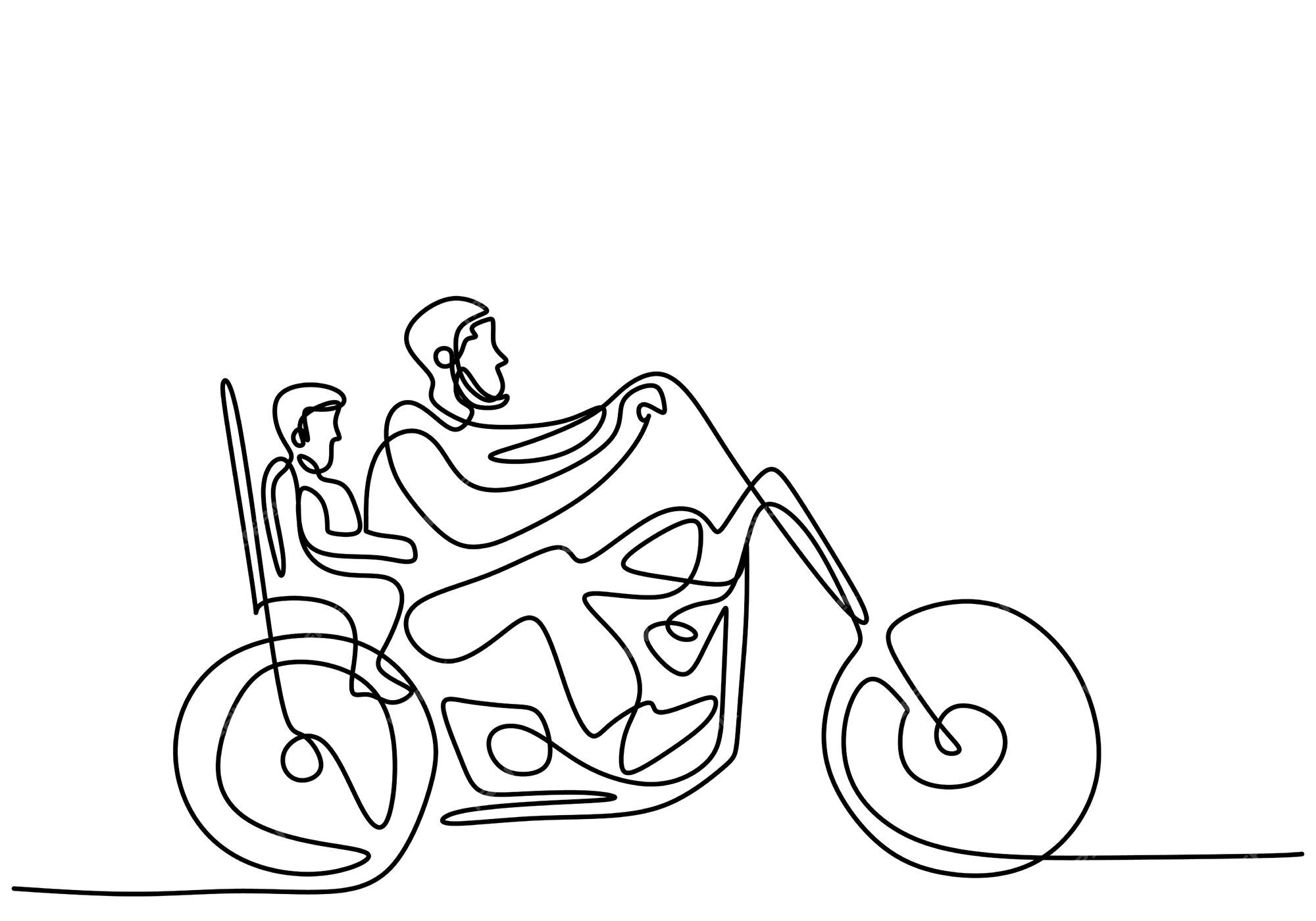 Desenho de ilustração vetorial desenhada à mão para moto de