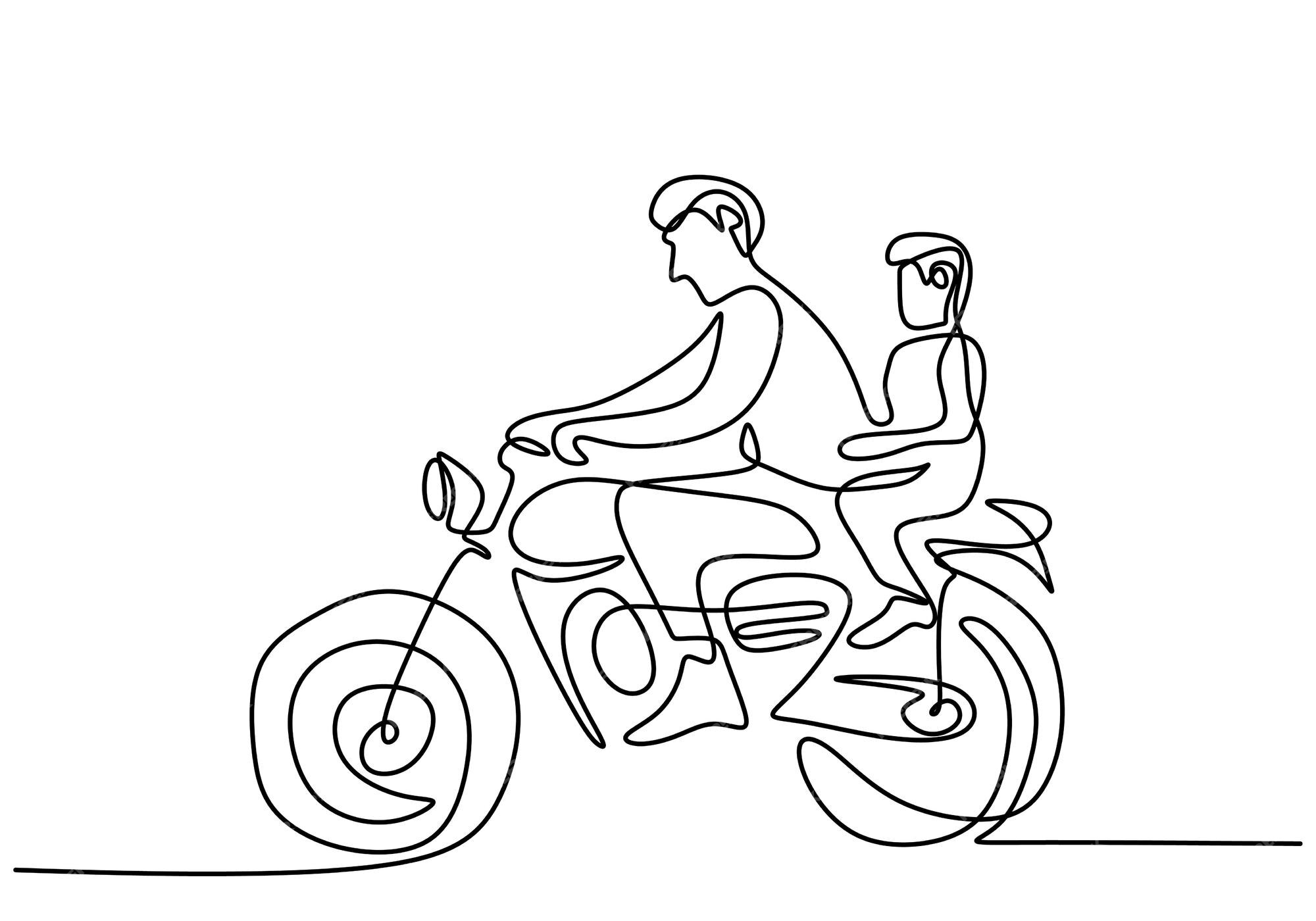 Desenho de ilustração vetorial desenhada à mão para moto de