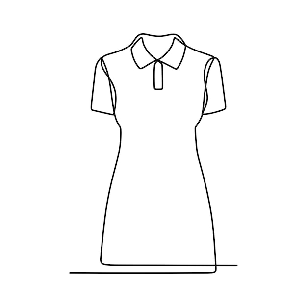 Vetor desenho de linha contínua em roupas