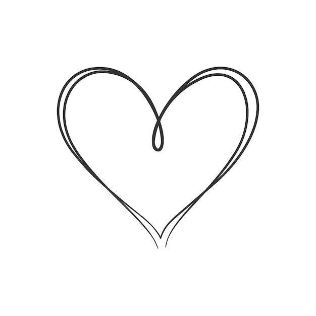 Vetor desenho de linha contínuo de sinal de amor coração de amor desenho de uma linha ilustração minimalista de amor