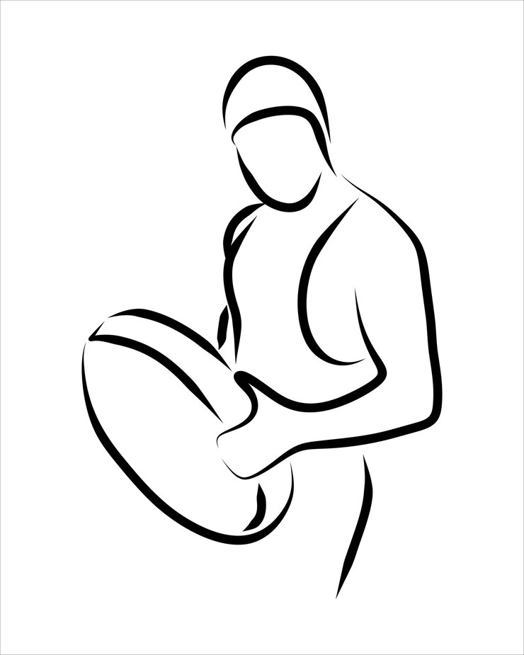 Vetor desenho de linha de alguém ginásio