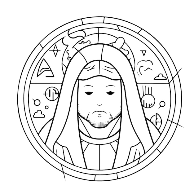 Desenho de linha de página yesus day