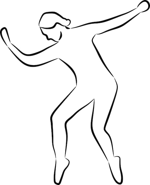 desenho de linha simples de alguém fazendo balé