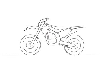 Desenho de linha única do logotipo de motocross de trilha difícil