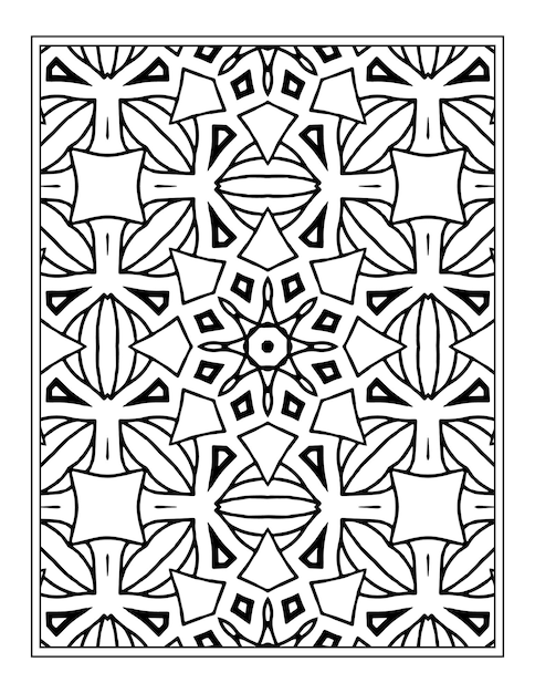 Desenho de livro de colorir de mandala de flores