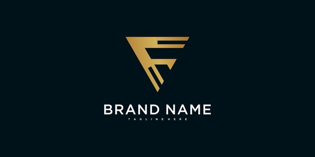 Desenho de logotipo abstrato de letra F moderna Preamium Vector