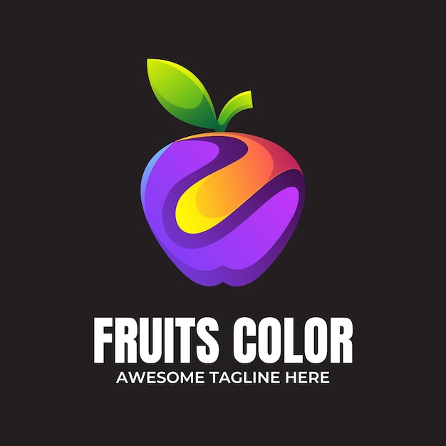 Vetor desenho de logotipo colorido de frutas