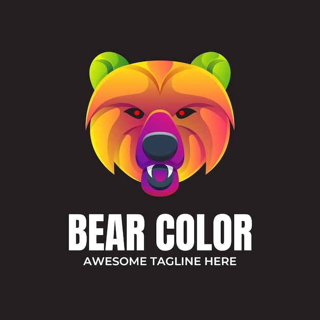 Vetor desenho de logotipo colorido do urso