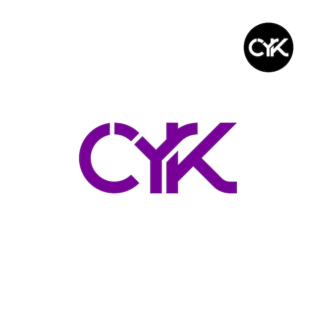 Vetor desenho de logotipo da letra cyk monogram