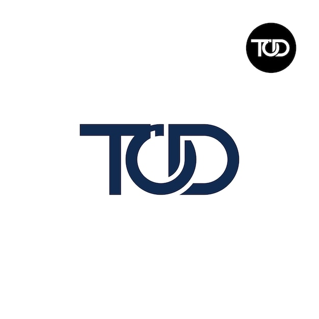 Vetor desenho de logotipo da letra tod monogram