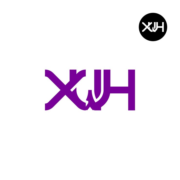 Vetor desenho de logotipo da letra xwh monograma