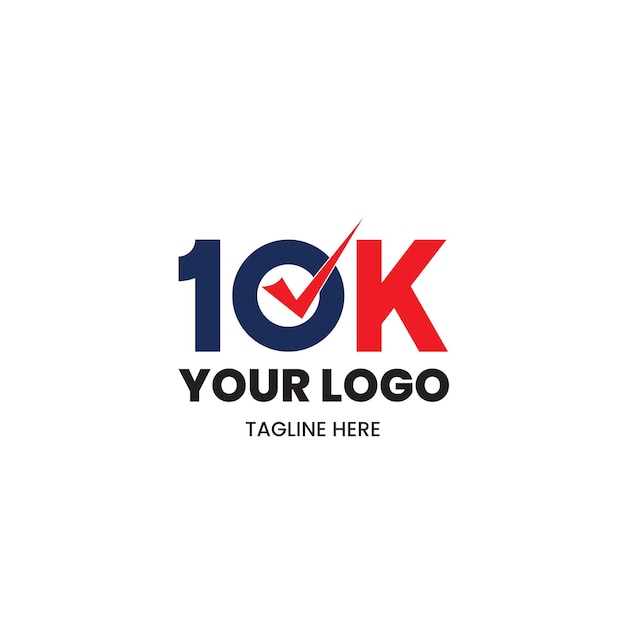 Vetor desenho de logotipo de 10k em fundo branco