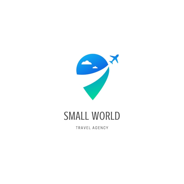 Vetor desenho de logotipo de agência de viagens vetorial gratuita