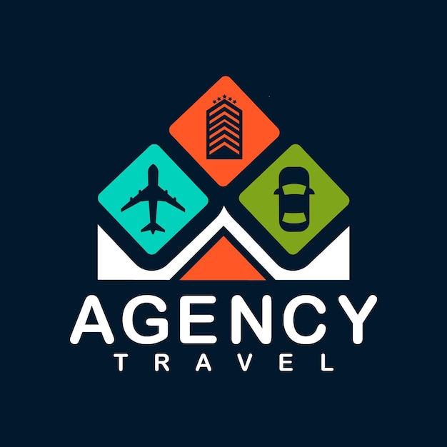 Vetor desenho de logotipo de agência de viagens