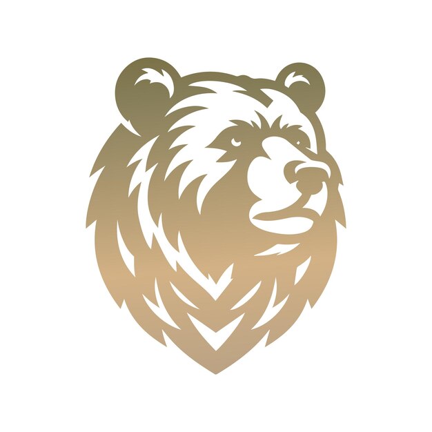 Desenho de logotipo de cabeça de urso em gradiente para ilustração vetorial