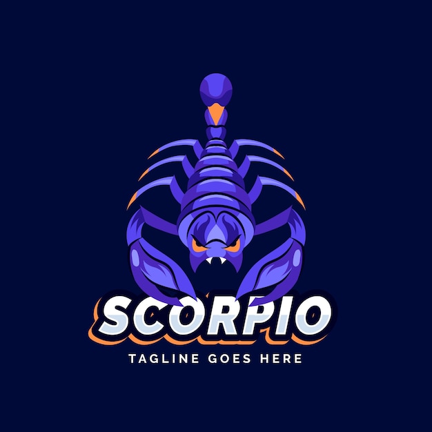 Vetor desenho de logotipo de escorpião desenhado à mão