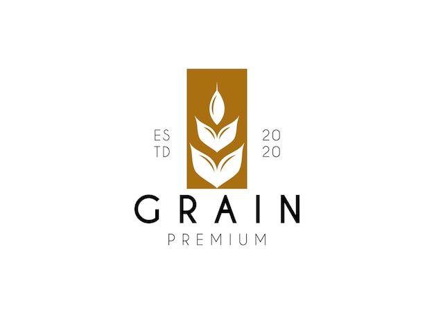 Vetor desenho de logotipo de fazenda de trigo vintage logotipo de selo de grão ou trigo