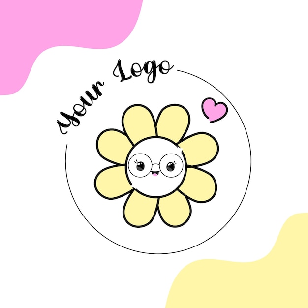 Desenho de logotipo de flor bonito