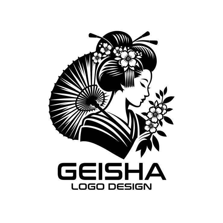 Vetor desenho de logotipo de geisha vector