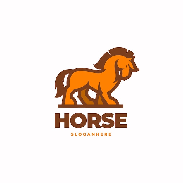 Desenho de logotipo de ilustração de cavalos