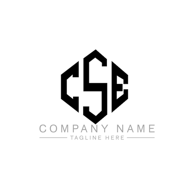 Vetor desenho de logotipo de letra cse com forma de polígono cse polígono e forma de cubo design de logotipo cse hexágono modelo de logotipo vetorial cores branco e preto cse monograma logotipo de negócios e imóveis