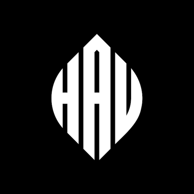 Desenho de logotipo de letra de círculo hau com forma de círculo e elipse hau letras de elipse com estilo tipográfico as três iniciais formam um logotipo de círculo hou emblema de círculo abstracto monograma letra marca vector