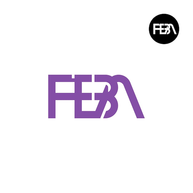 Vetor desenho de logotipo de letra fba monogram