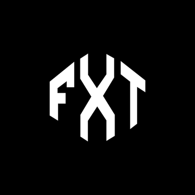 Vetor desenho de logotipo de letra fxt com forma de polígono fxt polígono e forma de cubo design de logotipo fxt hexágono modelo de logotipo vetorial cores branco e preto fxt monograma logotipo de negócios e imóveis