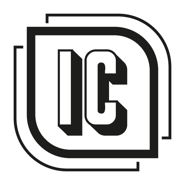 Vetor desenho de logotipo de letra ic em fundo branco logotipo ic iniciais criativas letra ícone de logotipo monograma