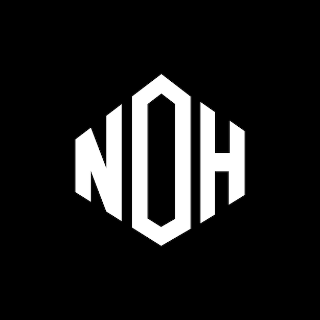 Desenho de logotipo de letra noh com forma de polígono noh polígono e forma de cubo design de logotipo noh hexágono modelo de logotipo vetorial cores brancas e pretas noh monograma logotipo de negócios e imóveis