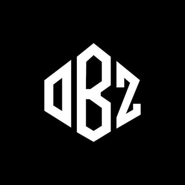Desenho de logotipo de letra obz com forma de polígono obz polígono e forma de cubo design de logotipo obz hexágono modelo de logotipo vetorial cores brancas e pretas obz monograma logotipo de negócios e imóveis