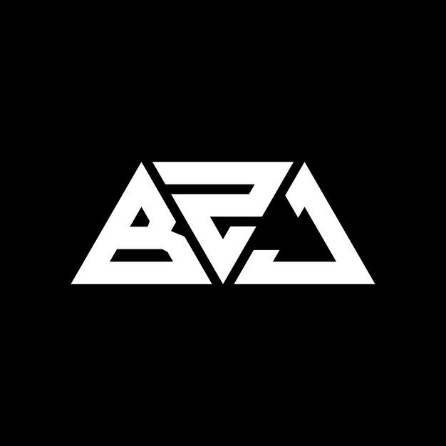 Desenho de logotipo de letra triangular bzj com forma de triângulo bzj design de logotipo triangular monograma bzj triângulo vetor modelo de logotipo com cor vermelha bzj logotipo triangle simples elegante e luxuoso logotipo bzj