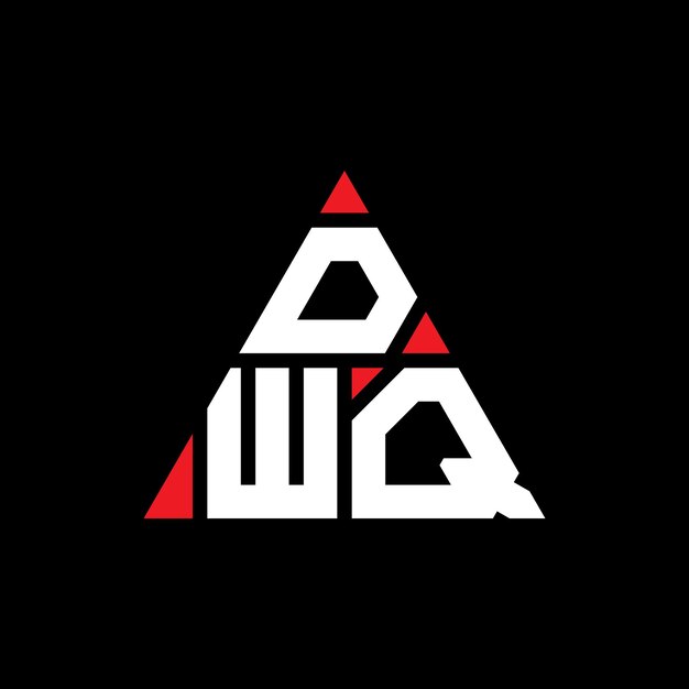 Vetor desenho de logotipo de letra triangular dwq com forma de triângulo dwq design de logotipo triangular monograma dwq triângulo vetor modelo de logotipo com cor vermelha dwq logotipo triangle simples elegante e luxuoso logotipo