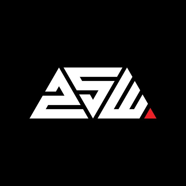 Vetor desenho de logotipo de letra triangular zsw com forma de triângulo zsw design de logotipo triangular monograma zsw triângulo vetor modelo de logotipo com cor vermelha zsw logotipo triangle simples elegante e luxuoso logotipo zsw