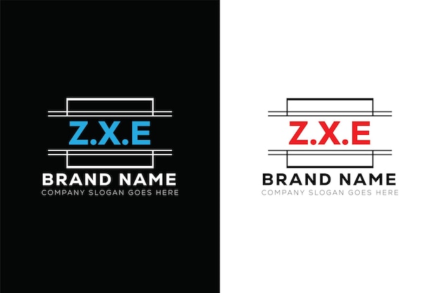 Desenho de logotipo de letra zxe modelo vetorial de logotipo monograma de negócios e imóveis zxe