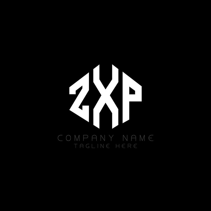 Vetor desenho de logotipo de letra zxp com forma de polígono zxp polígono e forma de logótipo de cubo zxp hexágono modelo de logotipo vetorial cores branco e preto zxp monograma de negócios e logótipo imobiliário