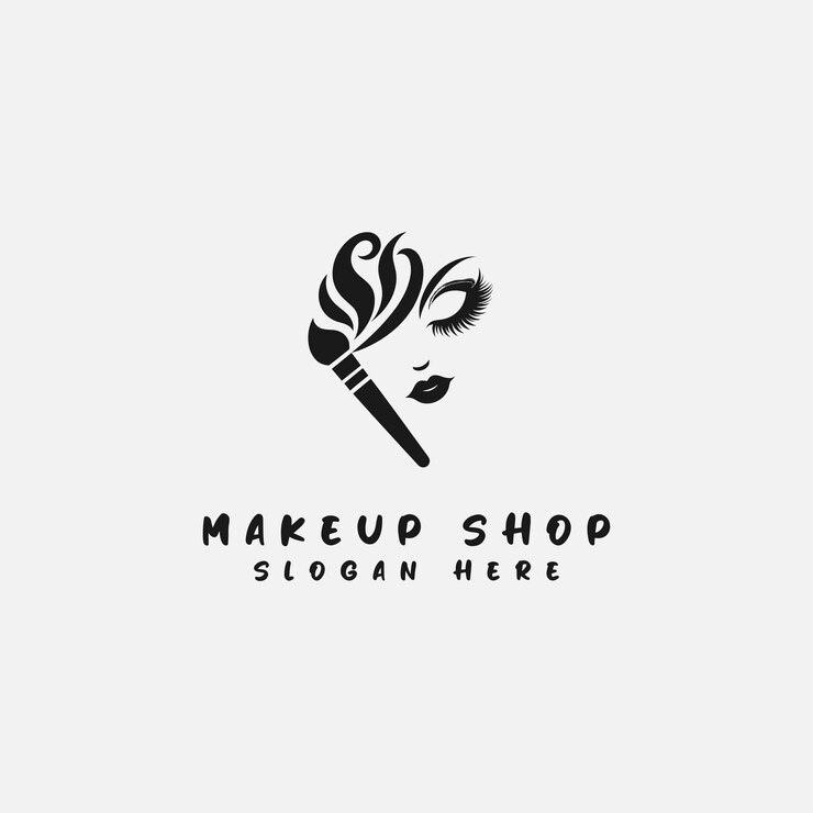 Vetor desenho de logotipo de maquiagem com um estilo simples e elegante este logotipo é adequado para uma loja de maquilhagem