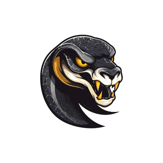Desenho de logotipo de mascote de cobra para crachá de jogos de esportes esports emblem de jogos de esports vector de design de logotipo da cobra