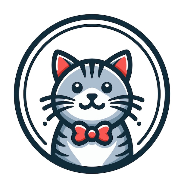 Desenho de logotipo de mascote de gato bonito de vetor gratuito