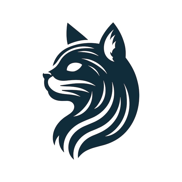 Vetor desenho de logotipo de mascote de gato bonito de vetor gratuito