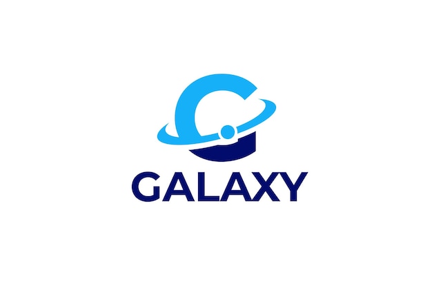 desenho de logotipo de modelo de vetor de letra c planeta