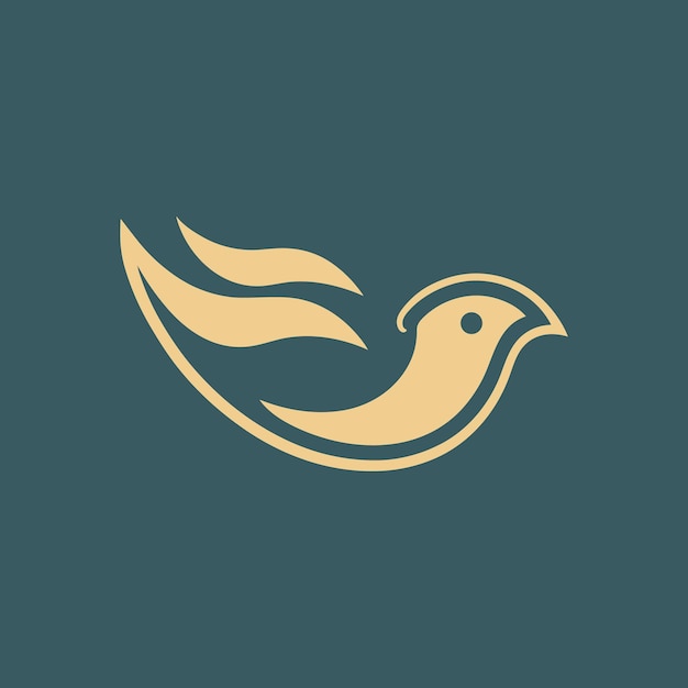 Desenho de logotipo de pássaro de forma simples