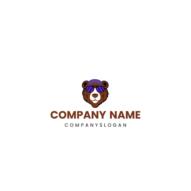 Desenho de logotipo de rosto de urso