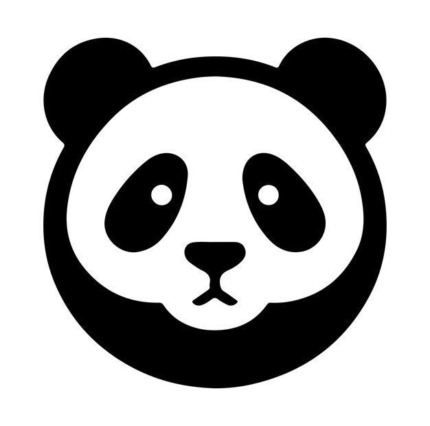 Desenho de logotipo de silhueta de ilustração de panda