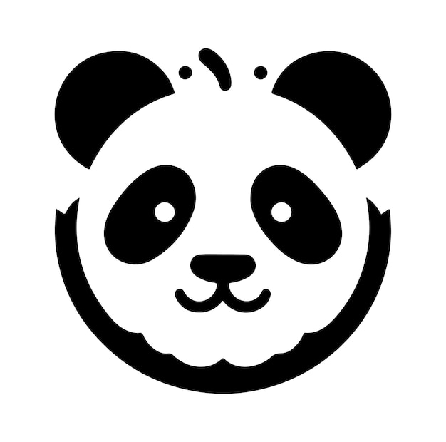 Vetor desenho de logotipo de silhueta de ilustração de panda