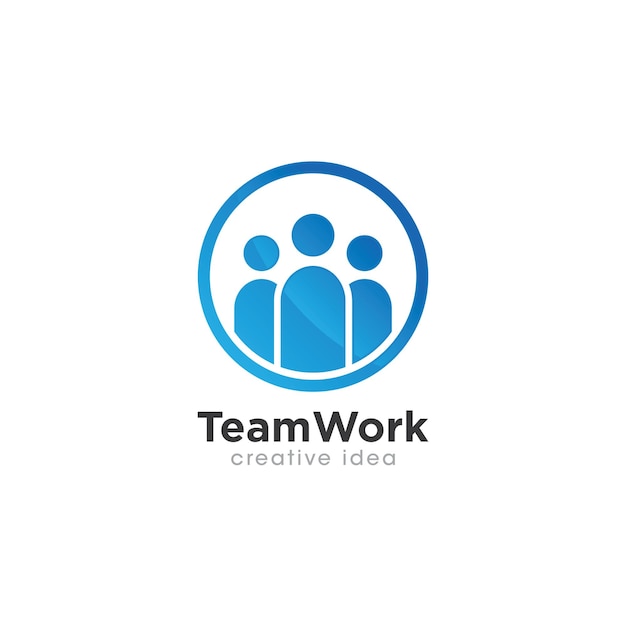 Desenho de logotipo do conceito de trabalho em equipe criativo