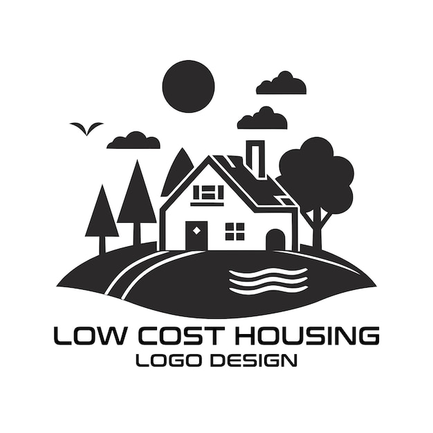 Vetor desenho de logotipo do vetor de habitação de baixo custo