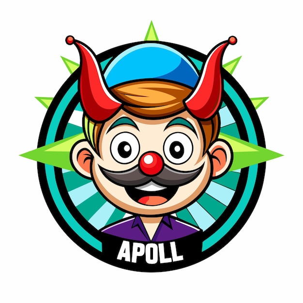 Vetor desenho de logotipo engraçado de april fool