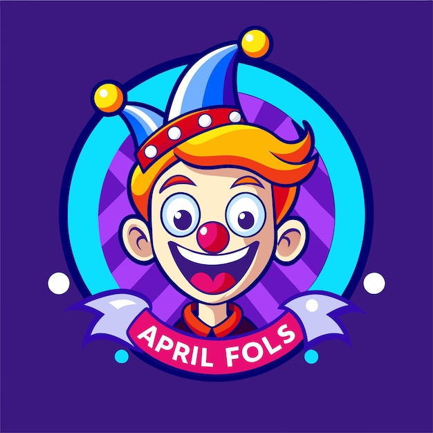 Vetor desenho de logotipo engraçado de april fool