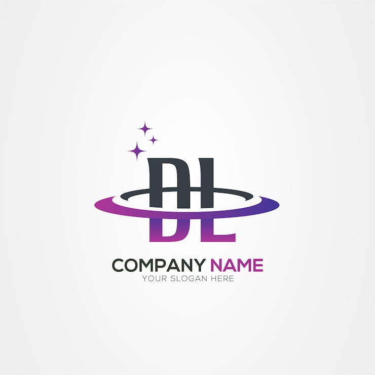 Vetor desenho de logotipo espacial moderno da letra dl ld planet com elementos vetoriais criativos